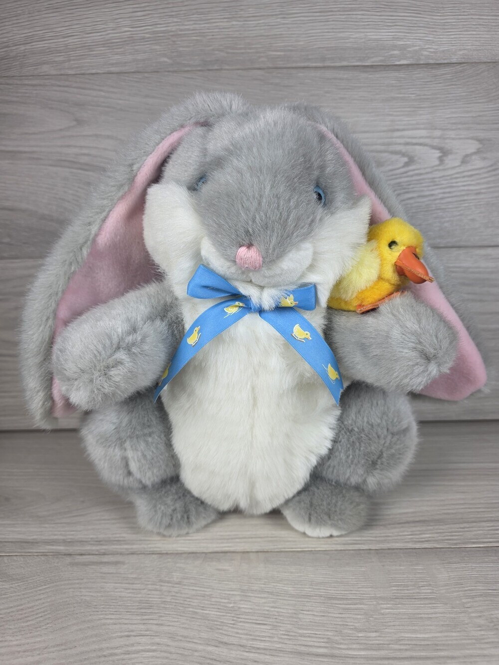 Dayton Hudson Plush Rabbit Holding Duck Easter 12" Spring Farm Animals SU10